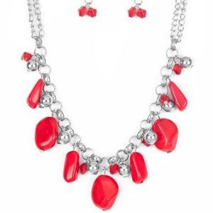 Grand Canyon Grotto – Red Necklace Earrings Set